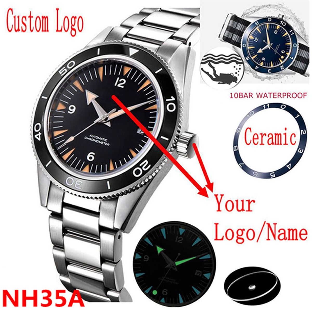 Watch Winder Compact - Tùy Chỉnh Logo NH35A Đồng Hồ