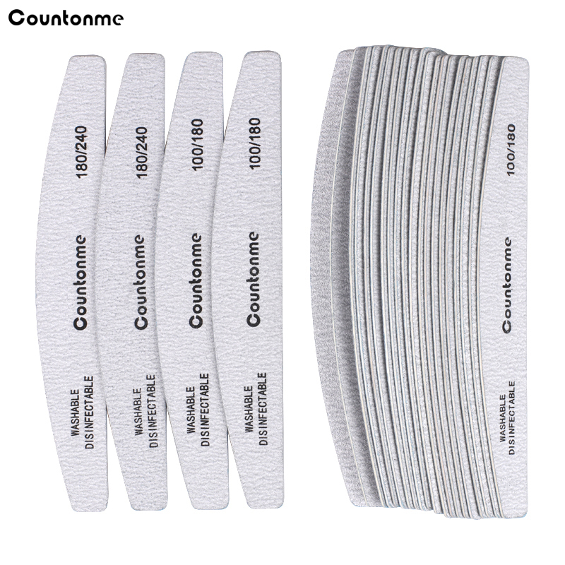 Nail File Titanium - 10Pcs/20Pcs Professional Wooden Nail Files 180/240
