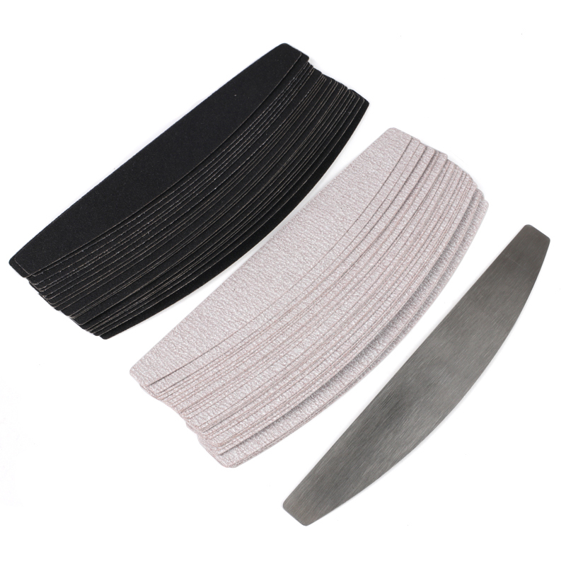 Nail File Titanium - 10pcs Black/Grey Removable SandPaper Nail File